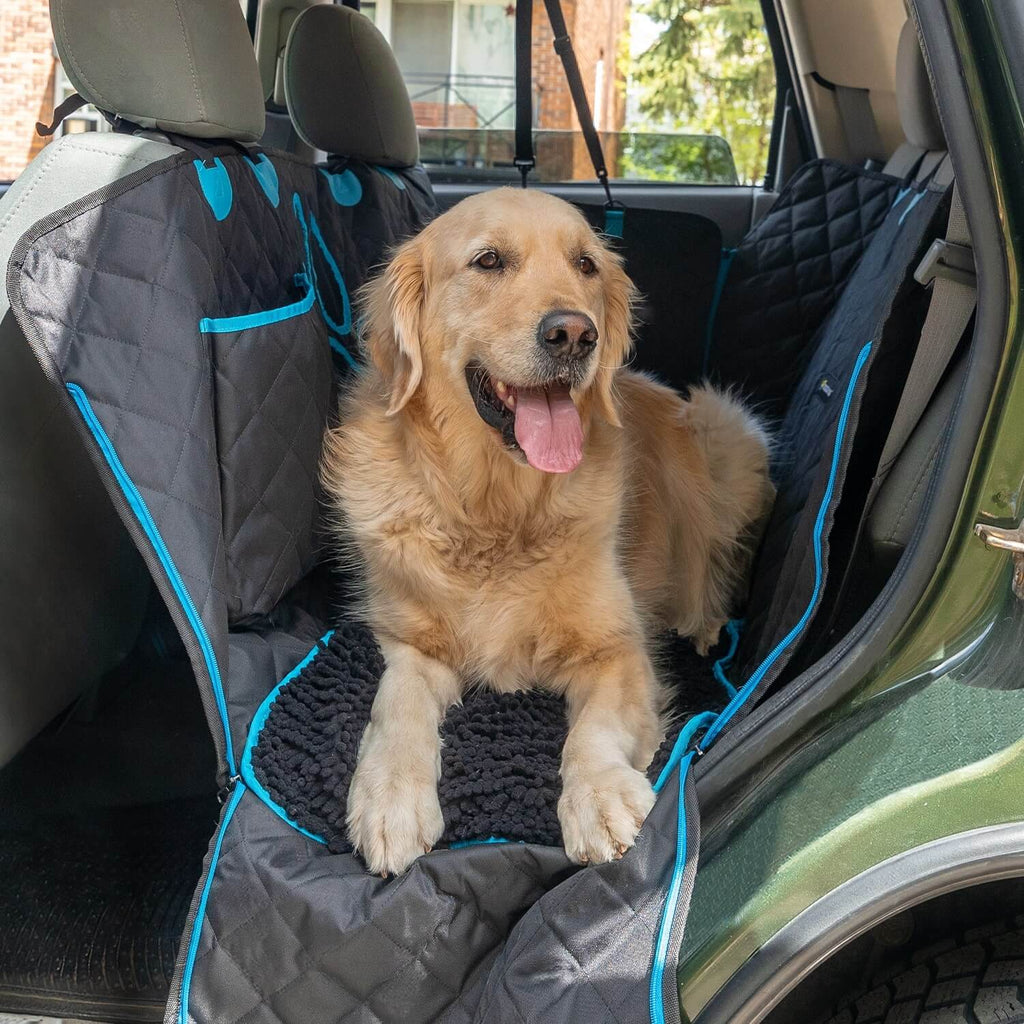 Here's our dog hammock seat cover for the back seat. The sides zip